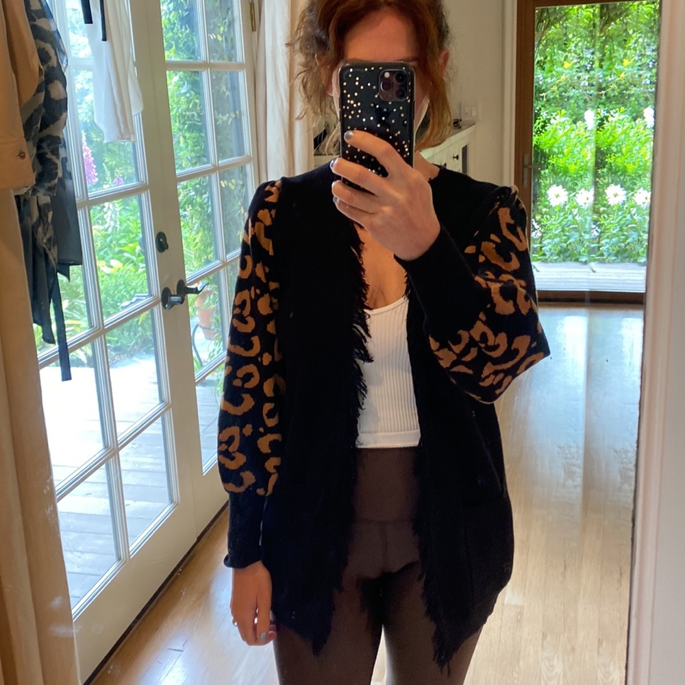 Black and leopard print sweater